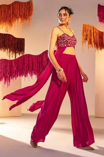 Purple crepe pant set