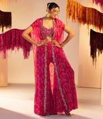 Rani pink georgette pant set