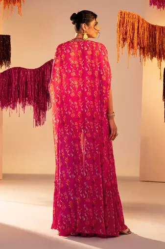 Rani pink georgette pant set