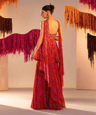 Rust orange gharara set 5