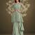 Sea green sequence embroidered with stone & sequence work jacket crepe silk exclusive women's saree with stitched blouse