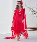 Raman red kurta set
