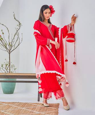 Kavita red kurta set 5