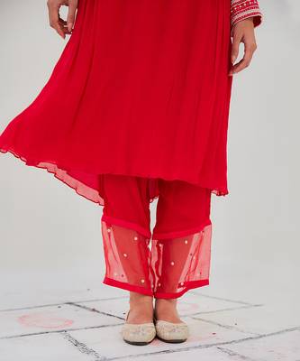 Umang red kurta set 4