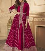 Shamita Shetty Rani Pink Embroidered Slitted Suit