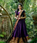 Purple Color Narayan Pet with Zari Weaving Work Lehenga choli