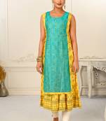 Yellow Colour Ethnic Kurti With Jacket For Girlish Looks