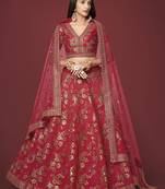 Ethnic Red Colour Heavy Embroidered Wedding Looks Lehenga Choli