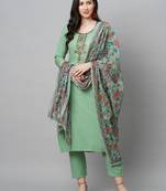 Ethnic Festive Green Colour Beautiful Print Girlish Dress