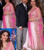 Madhuri Dixit White Georgette Bollywood Lehenga Choli.