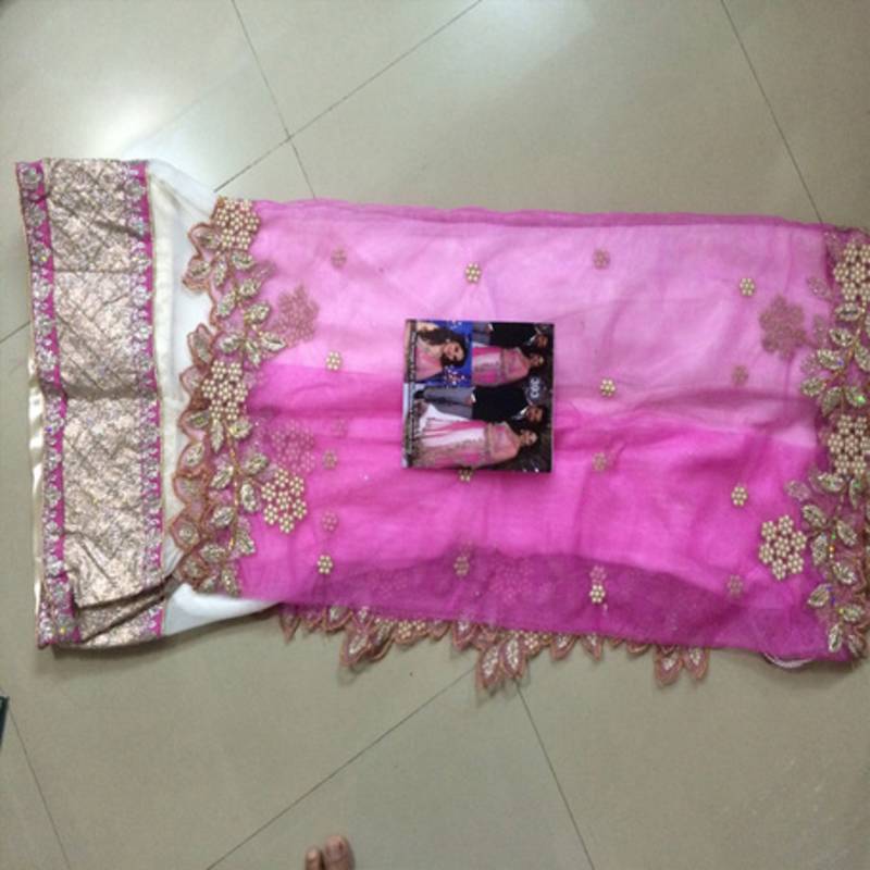 Madhuri Dixit White Georgette Bollywood Lehenga Choli.