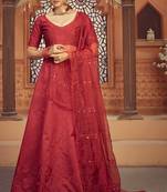 Taffeta Silk Maroon Color Designer Lehenga Choli