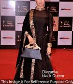 Divyanka Tripathi Black Georgette Bollywood Lehenga Choli.