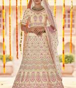 YELLOW SEQUINCE ZARKAN & THREAD EMBROIDERED CREPE FESTIVE BRIDAL WEDDING & PARTY WEAR SEMI STITCHED LEHENGA