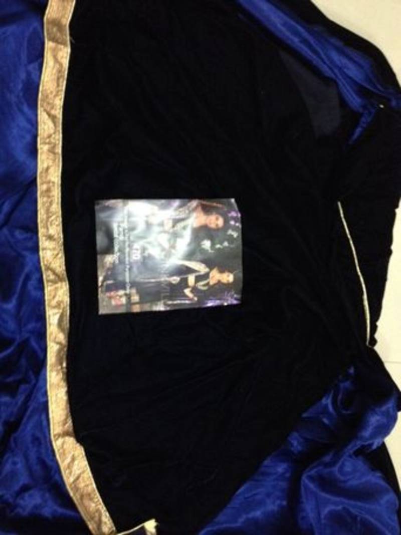 Parineeti Chopra Blue Velvet Bollywood Lehenga Choli.