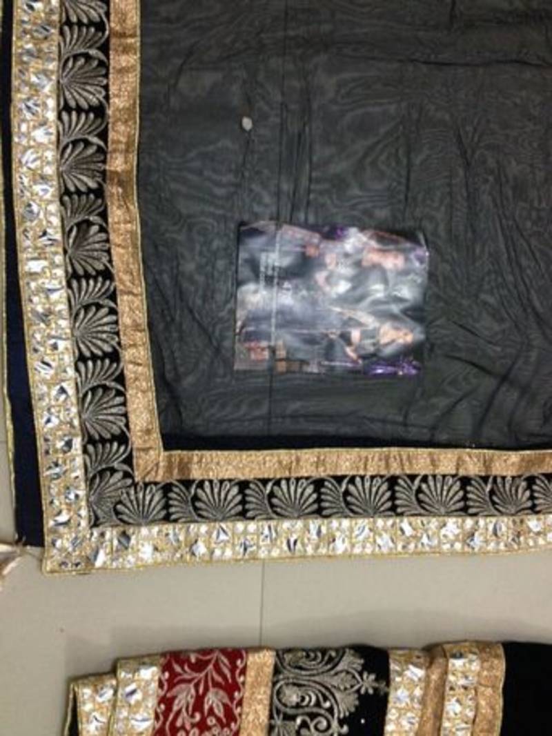 Parineeti Chopra Blue Velvet Bollywood Lehenga Choli.