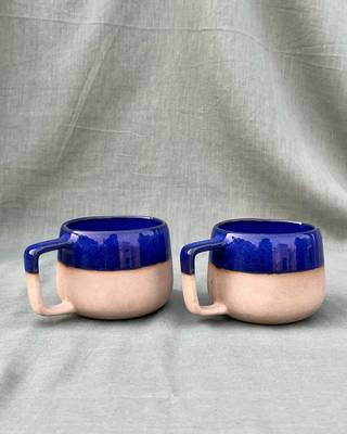 Lapis Lazuli Serenity: Hand-Painted Studio Pottery Ceramic Cuddle Mug Inspired by Calming Blue Hues 1