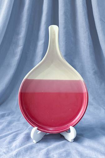 Tricolor Delight: Matte White, Pink, and Dark Pink Serving Baking Pizza Tray