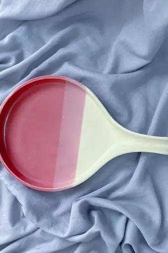 Tricolor Delight: Matte White, Pink, and Dark Pink Serving Baking Pizza Tray