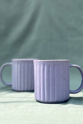 Artisanal Tranquility: Studio Pottery Ceramic Lavender Serenity Mug with Matte Finish