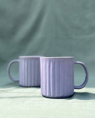 Artisanal Tranquility: Studio Pottery Ceramic Lavender Serenity Mug with Matte Finish 1
