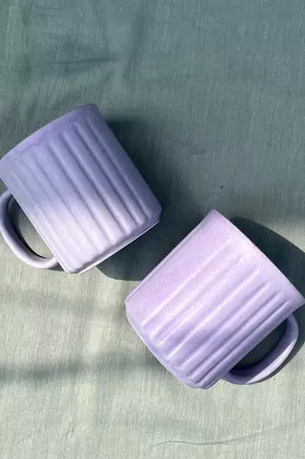 Artisanal Tranquility: Studio Pottery Ceramic Lavender Serenity Mug with Matte Finish