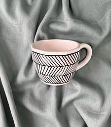 Artisanal Chic: Handcrafted, Hand-Painted, and Hand-Glazed Ceramic Mug with Black