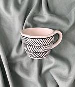 Artisanal Chic: Handcrafted, Hand-Painted, and Hand-Glazed Ceramic Mug with Black