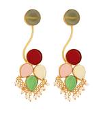Statement Gold Plated Multicolored Abstract shaped Drop Earring for Girls and Women.