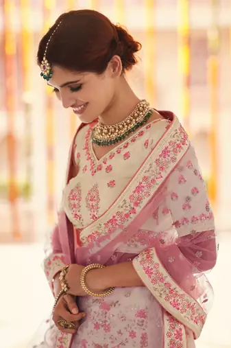 YELLOW SEQUINCE ZARKAN & THREAD EMBROIDERED CREPE FESTIVE BRIDAL WEDDING & PARTY WEAR SEMI STITCHED LEHENGA