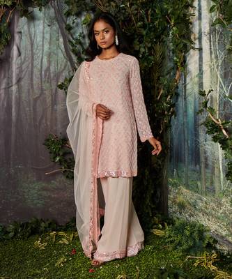 Powder pink kurta set 1