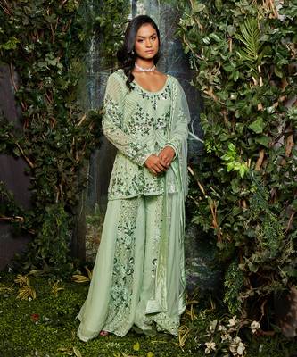 Green sharara set 1