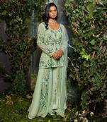 Green sharara set