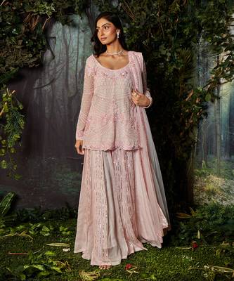Pink sharara set 1