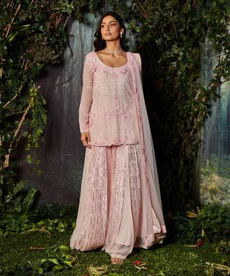 Pink sharara set 2