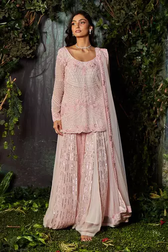 Pink sharara set