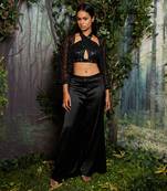 Black short cape set