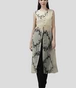 Aarika womens lemon color georgette embroidery top