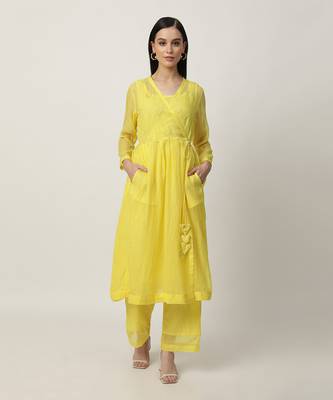 Bright yellow kalie kurta set 1
