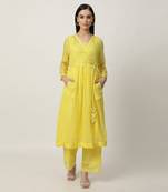 Bright yellow kalie kurta set