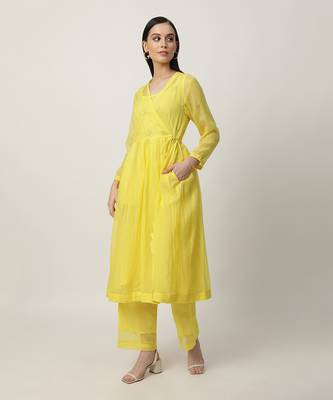 Bright yellow kalie kurta set 2