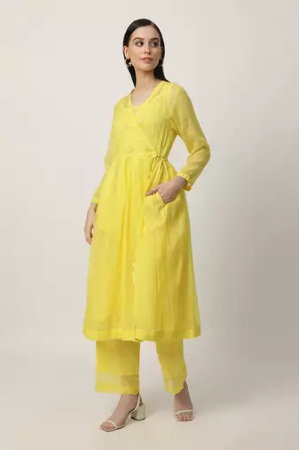Bright yellow kalie kurta set