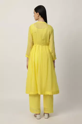 Bright yellow kalie kurta set