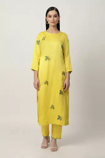 Bright yellow leslie kurta set