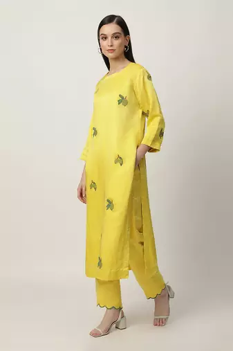 Bright yellow leslie kurta set