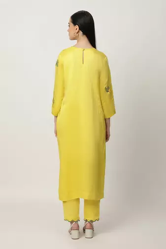 Bright yellow leslie kurta set