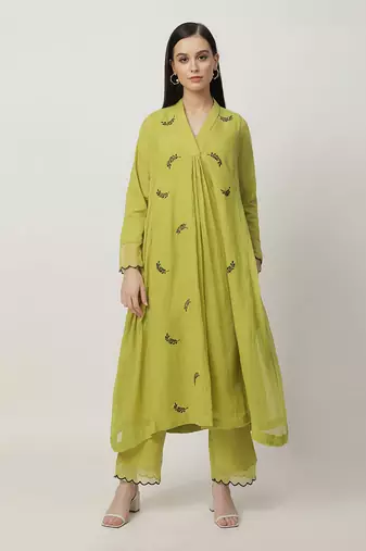 Grass green tracey kurta set