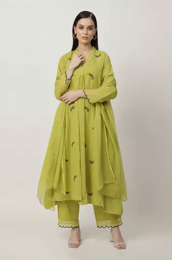 Grass green tracey kurta set