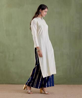 Ecru & midnight blue kashibai kurta set 5