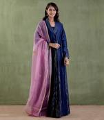 Midnight blue jodhabai anarkali set